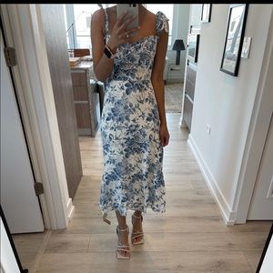 Reformation Blue Floral NIkita Midi Dress